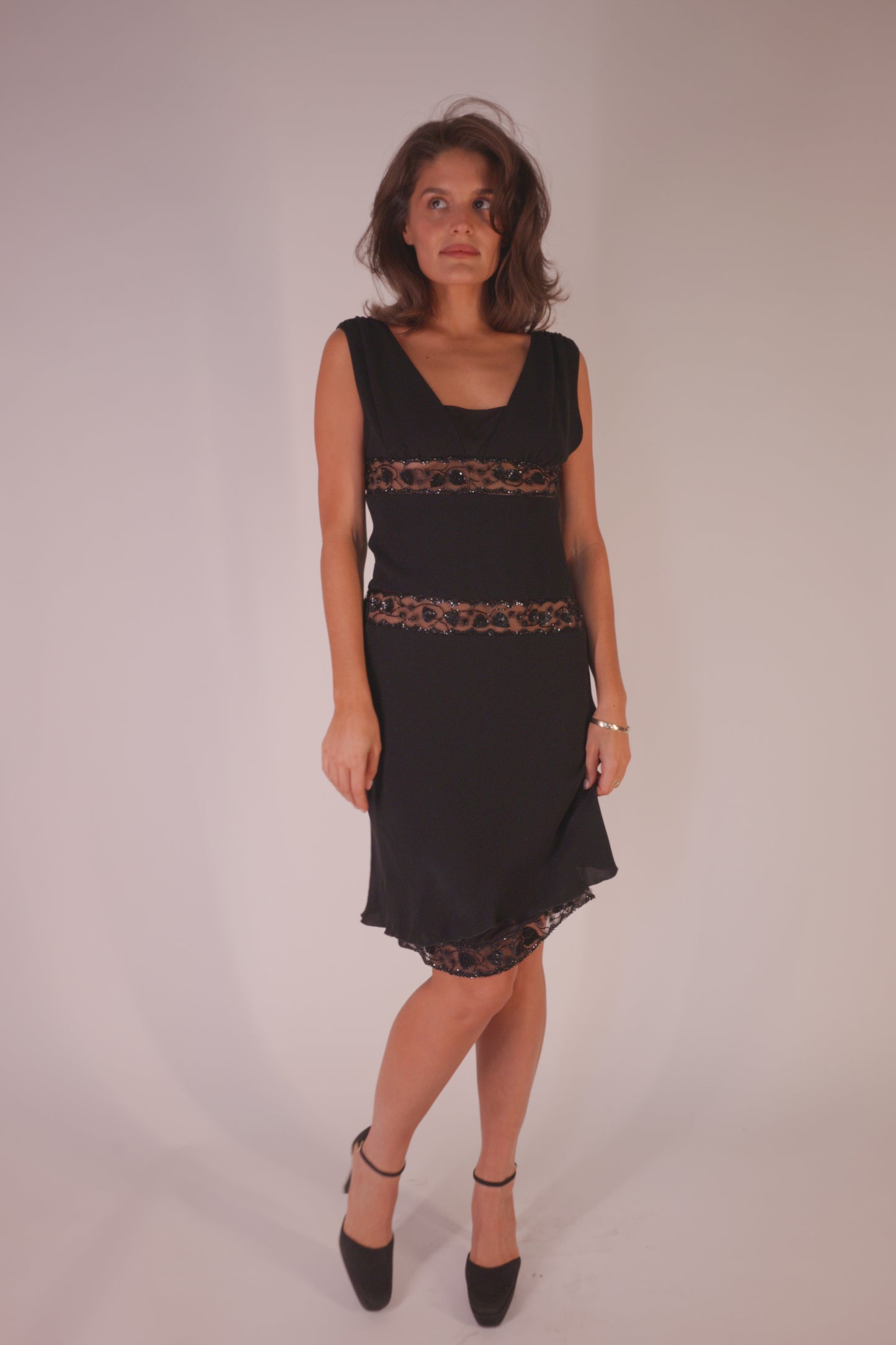 Vintage Valentino beaded silk dress