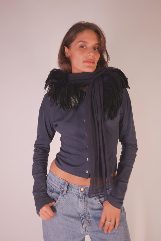 FW1990 Dolce & Gabbana feather top