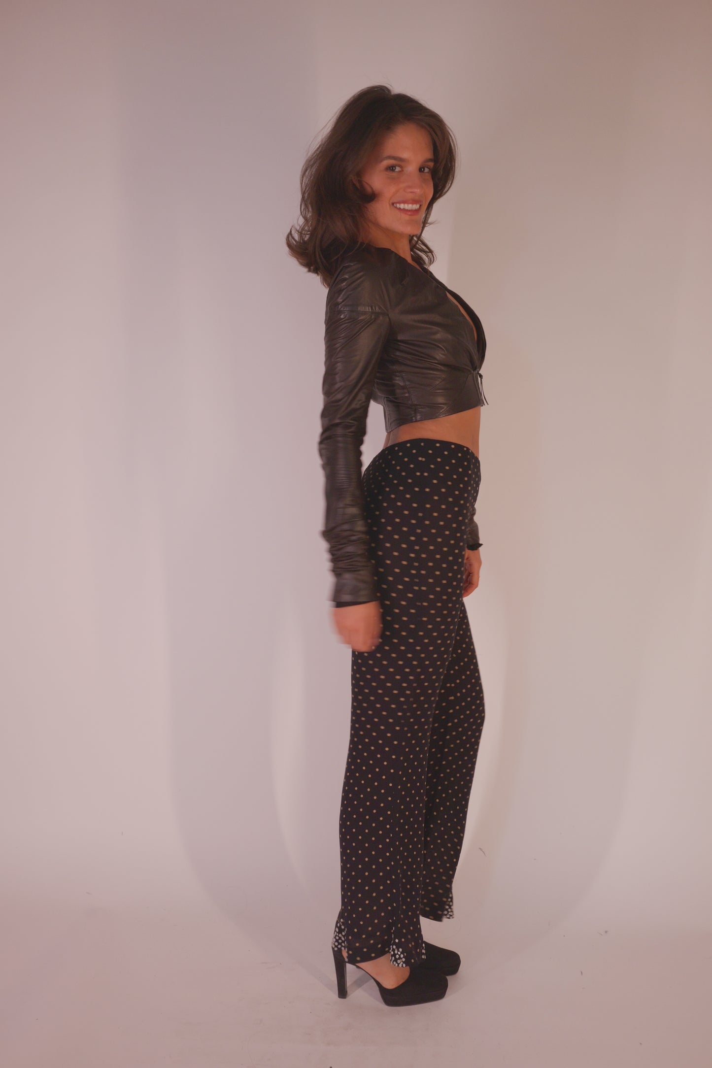 SS2000 Valentino Runway Silk Polka Dot pants