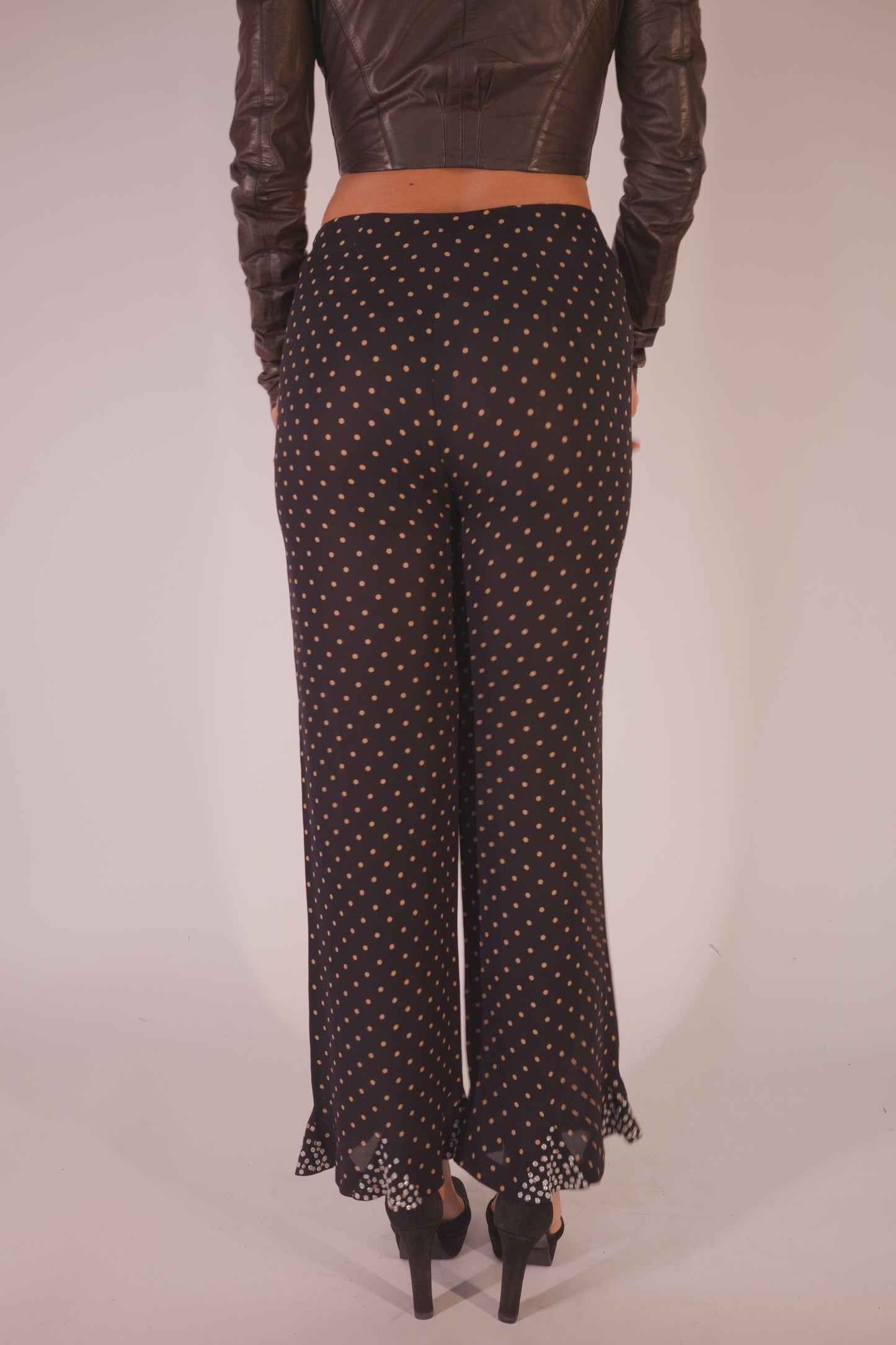 SS2000 Valentino Runway Silk Polka Dot pants