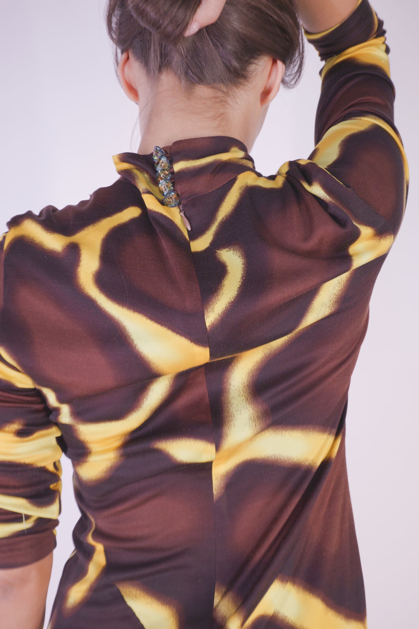 FW2000 Gianni Versace Couture Printed Dress