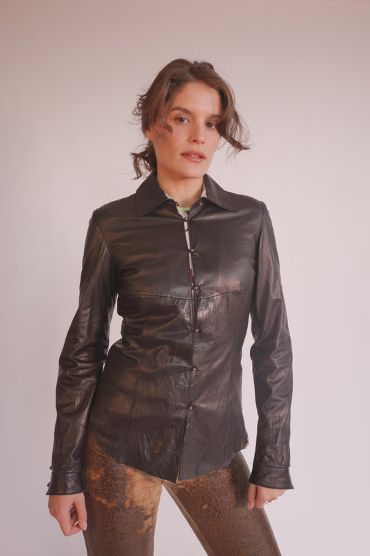 Vintage Roberto Cavalli leather top