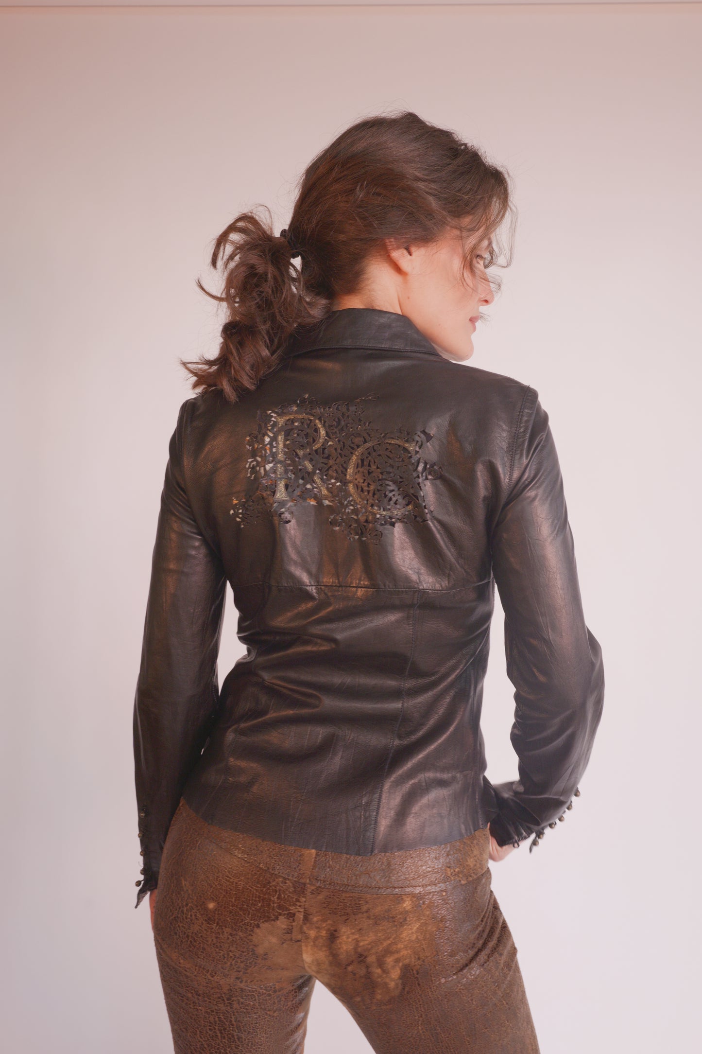 Vintage Roberto Cavalli leather top