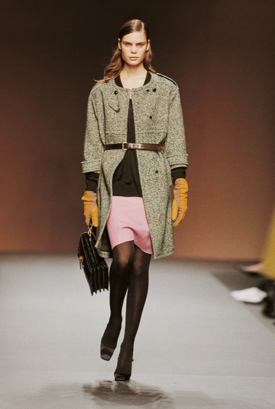 Prada FW 2003 Pink High Waisted Midi Skirt